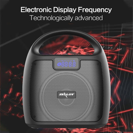 ZEALOT S42 Portable FM Radio Wireless Bluetooth Speaker with Built-in Mic, Support Hands-Free Call & TF Card & AUX (Lake Blue)-garmade.com