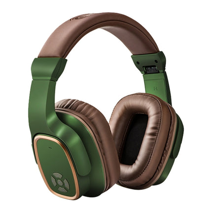 OneDer S2 Head-mounted Wireless Bluetooth Version 5.0 Headset Headphones, with Mic, Handsfree, TF Card, USB Drive, AUX, FM Function (Green)-garmade.com