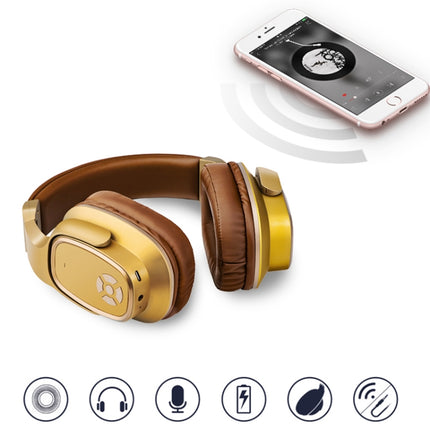 OneDer S2 Head-mounted Wireless Bluetooth Version 5.0 Headset Headphones, with Mic, Handsfree, TF Card, USB Drive, AUX, FM Function (Silver)-garmade.com