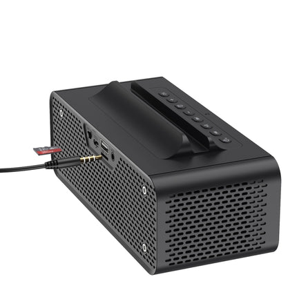 Oneder V06 Smart Sound Box Wireless Bluetooth Speaker, LED Screen Alarm Clock, Support Hands-free & FM & TF Card & AUX & USB Drive (Black)-garmade.com