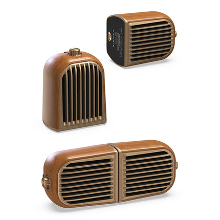 Oneder V8 Magnetic Suction Pair Stereo Sound Box Wireless Bluetooth Speaker with Strap, Support Hands-free & TF Card & AUX & USB Drive(Champagne Gold)-garmade.com