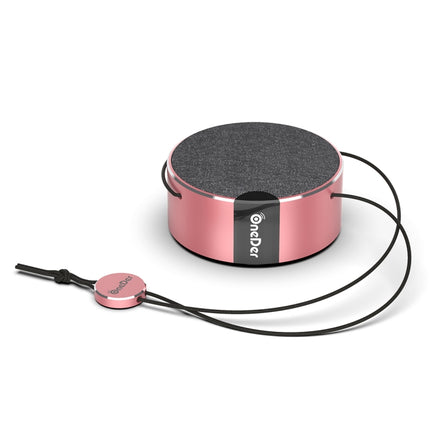 Oneder V12 Mini Wireless Bluetooth Speaker with Lanyard, Support Hands-free(Pink)-garmade.com