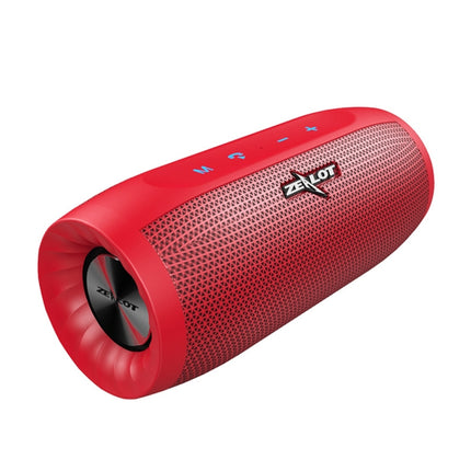 ZEALOT S16 Portable Smart Touch Stereo Heavy Bass Wireless Bluetooth Speaker with Built-in Mic, Support Hands-Free Call & TF Card & AUX (Red)-garmade.com