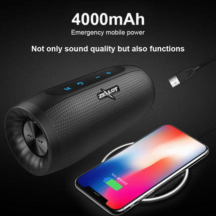 ZEALOT S16 Portable Smart Touch Stereo Heavy Bass Wireless Bluetooth Speaker with Built-in Mic, Support Hands-Free Call & TF Card & AUX (Blue)-garmade.com
