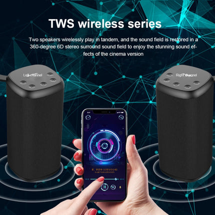 ZEALOT S35 Portable Heavy Bass Stereo Wireless Bluetooth Speaker with Built-in Mic, Support Hands-Free Call & TF Card & AUX (Blue)-garmade.com