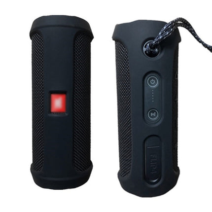 Portable Silica Gel Bluetooth Speaker Protective Case for JBL Flip4 (Black)-garmade.com