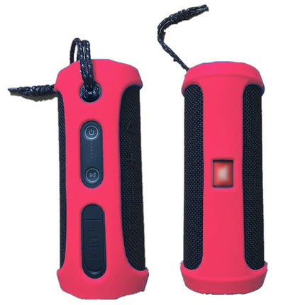 Portable Silica Gel Bluetooth Speaker Protective Case for JBL Flip4 (Red)-garmade.com
