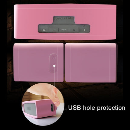 Portable Shockproof Soft Silica Gel Bluetooth Speaker Protective Case for Bose Soundlink Mini 1 / 2(Pink)-garmade.com
