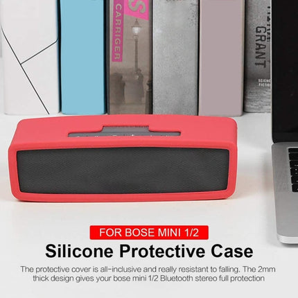 Portable Shockproof Soft Silica Gel Bluetooth Speaker Protective Case for Bose Soundlink Mini 1 / 2(Black)-garmade.com