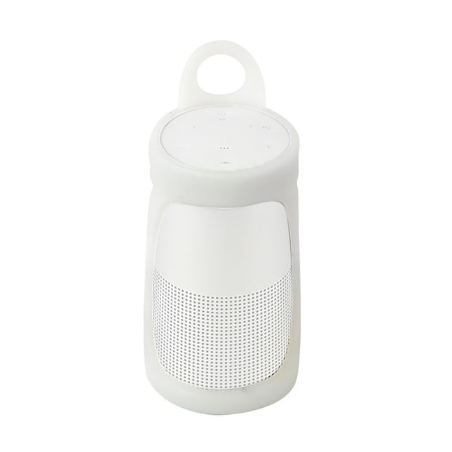 Portable Silica Gel Bluetooth Speaker Protective Case for BOSE Soundlink Revolve+ (White)-garmade.com
