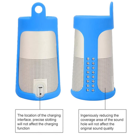 Portable Shockproof Silica Gel Bluetooth Speaker Protective Case for Bose Soundlink Revolve (Blue)-garmade.com