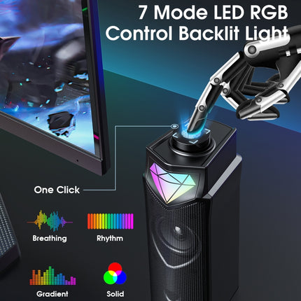 L1 Outdoor Portable RGB Light USB Bluetooth Wireless Speaker with Mic(Black)-garmade.com