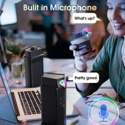 L1 Outdoor Portable RGB Light USB Bluetooth Wireless Speaker with Mic(Black)-garmade.com