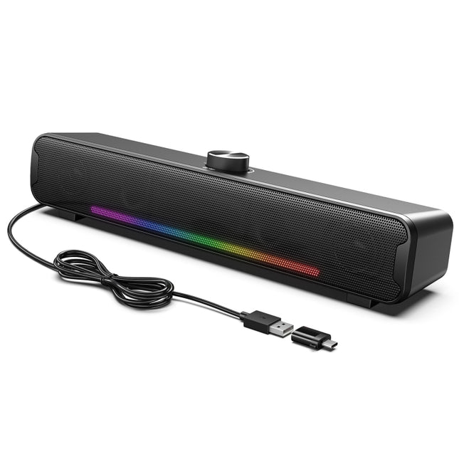 L16 Outdoor Portable RGB Light HiFi USB Bluetooth Wireless Speaker(Black)-garmade.com