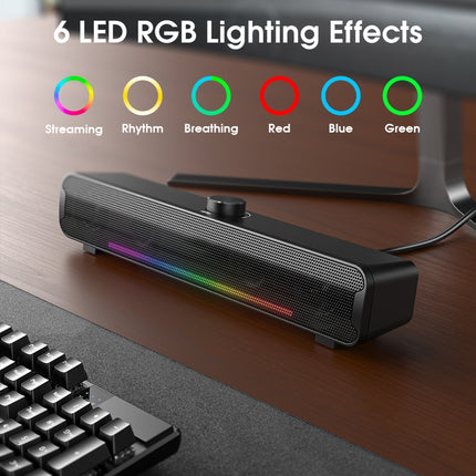 L16 Outdoor Portable RGB Light HiFi USB Bluetooth Wireless Speaker(Black)-garmade.com
