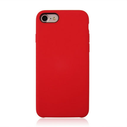 For iPhone SE 2020 & 8 & 7 Pure Color Liquid Silicone + PC Shockproof Defender Case(Red)-garmade.com