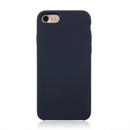 For iPhone SE 2020 & 8 & 7 Pure Color Liquid Silicone + PC Shockproof Defender Case(Dark Blue)-garmade.com