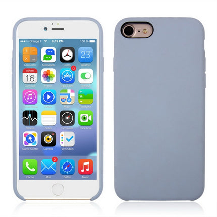 For iPhone SE 2020 & 8 & 7 Pure Color Liquid Silicone + PC Shockproof Defender Case(Baby Blue)-garmade.com