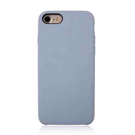 For iPhone SE 2020 & 8 & 7 Pure Color Liquid Silicone + PC Shockproof Defender Case(Baby Blue)-garmade.com