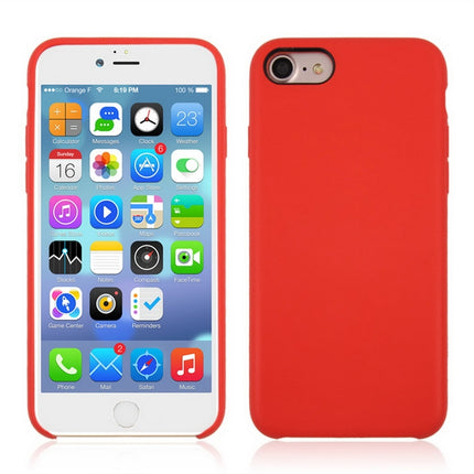 For iPhone SE 2020 & 8 & 7 Pure Color Liquid Silicone + PC Shockproof Defender Case(Orange)-garmade.com