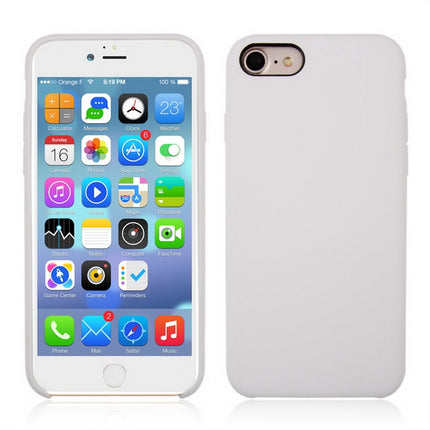For iPhone SE 2020 & 8 & 7 Pure Color Liquid Silicone + PC Shockproof Defender Case(White)-garmade.com