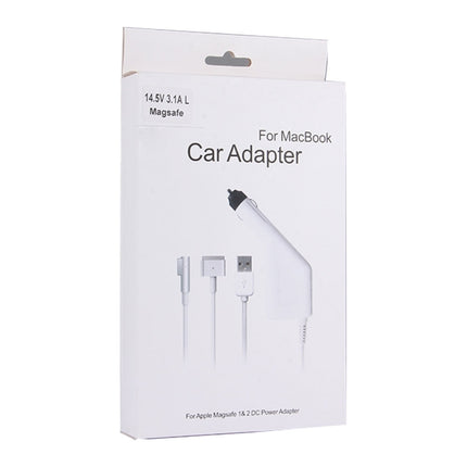 45W 14.5V 3.1A 5 Pin T Style MagSafe 1 Car Charger with 1 USB Port for Apple Macbook A1150 / A1151 / A1172 / A1184 / A1211 / A1370 , Length: 1.7m-garmade.com