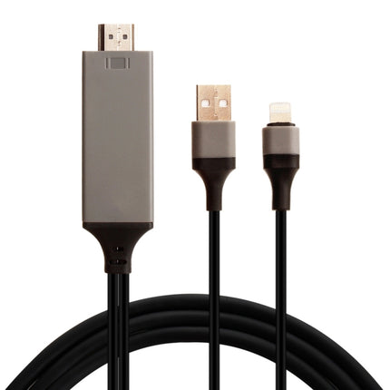 8 Pin Male to HDMI & USB Male Adapter Cable, Length: 2m(Black)-garmade.com