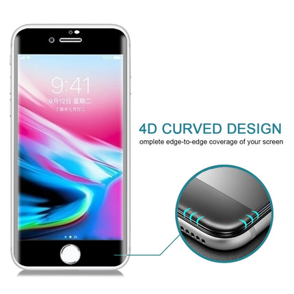 For iPhone SE 2020 / 8 / 7 0.3mm 9H Surface Hardness 4D Curved Full Screen Tempered Glass Screen Protector(Black)-garmade.com