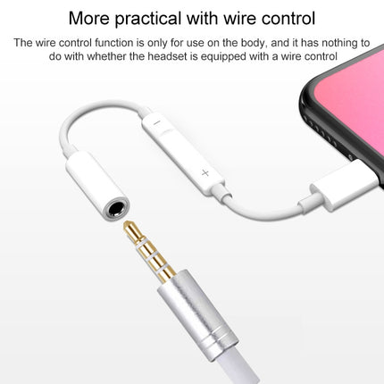 MH020 8 Pin to 3.5mm Headphone Jack Adapter Support Self-timer / Song / Line Control (White)-garmade.com
