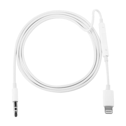 MH021 1m 8 Pin to 3.5mm AUX Audio Cable Support Line Control(White)-garmade.com