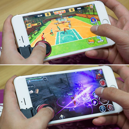 A9 Direct Mobile Clip Games Joystick Artifact Hand Travel Button Sucker with Ring Holder for iPhone, Android Phone, Tablet(Red)-garmade.com