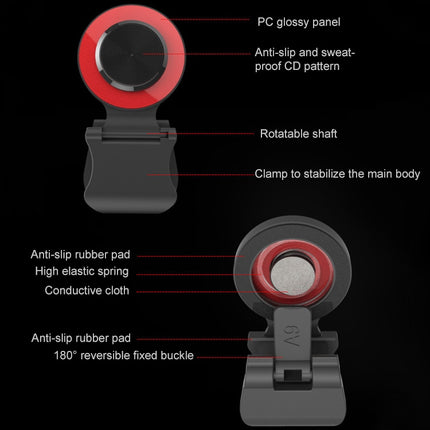 A9 Direct Mobile Clip Games Joystick Artifact Hand Travel Button Sucker with Ring Holder for iPhone, Android Phone, Tablet(Silver)-garmade.com