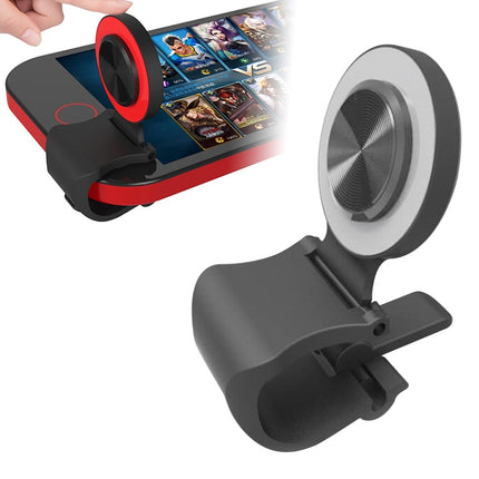 A9 Direct Mobile Clip Games Joystick Artifact Hand Travel Button Sucker with Ring Holder for iPhone, Android Phone, Tablet(Silver)-garmade.com