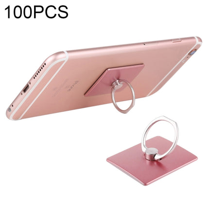 100 PCS Universal Finger Ring Mobile Phone Holder Stand(Rose Gold)-garmade.com