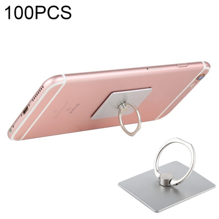 100 PCS Universal Finger Ring Mobile Phone Holder Stand(Silver)-garmade.com