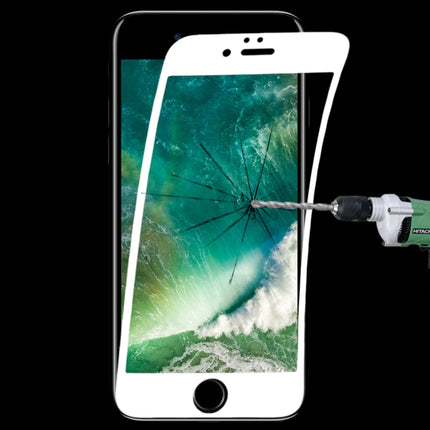 0.1mm 9H Full Screen Flexible Fiber Tempered Glass Film for iPhone SE 2020 / 8 / 7(White)-garmade.com