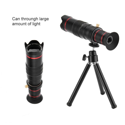 Universal 22X Zoom Telescope Telephoto Camera Lens with Tripod Mount & Mobile Phone Clip, For iPhone, Galaxy, Huawei, Xiaomi, LG, HTC and Other Smart Phones(Black)-garmade.com
