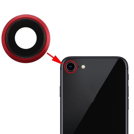 Back Camera Bezel with Lens Cover for iPhone 8 (Red)-garmade.com
