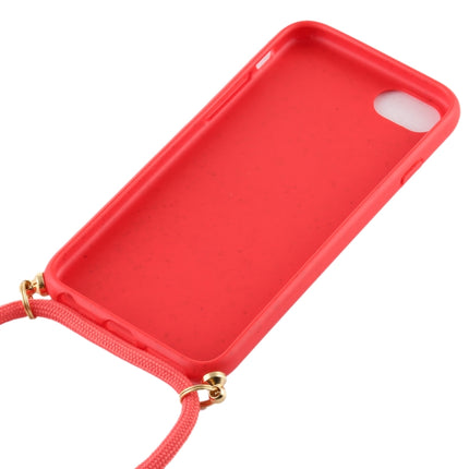For iPhone SE 2020 / 8 / 7 TPU Anti-Fall Mobile Phone Case With Lanyard(Red)-garmade.com