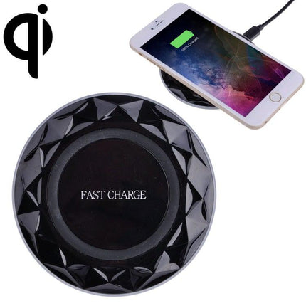 DC5V Input Diamond Qi Standard Fast Charging Wireless Charger, Cable Length: 1m(Black)-garmade.com