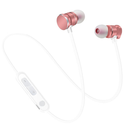 X3 Magnetic Absorption Sports Bluetooth 5.0 In-Ear Headset with HD Mic, Support Hands-free Calls, Distance: 10m(Rose Gold)-garmade.com