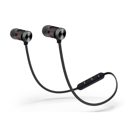 BTH-838 Stereo Sound Quality Magnetic Absorption V4.1 Bluetooth Sports Headset, Bluetooth Distance: 10m, For iPad, iPhone, Galaxy, Huawei, Xiaomi, LG, HTC and Other Smart Phones(Black)-garmade.com