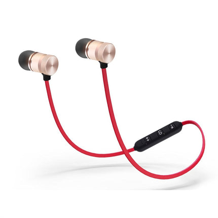 BTH-838 Stereo Sound Quality Magnetic Absorption V4.1 Bluetooth Sports Headset, Bluetooth Distance: 10m, For iPad, iPhone, Galaxy, Huawei, Xiaomi, LG, HTC and Other Smart Phones(Red)-garmade.com