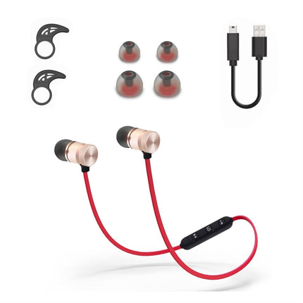 BTH-838 Stereo Sound Quality Magnetic Absorption V4.1 Bluetooth Sports Headset, Bluetooth Distance: 10m, For iPad, iPhone, Galaxy, Huawei, Xiaomi, LG, HTC and Other Smart Phones(Red)-garmade.com