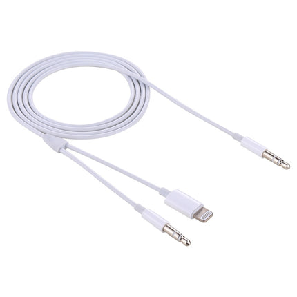 MH030 1m 2 in 1 8 Pin Male & 3.5mm Male to 3.5mm Male AUX Audio Cable For iPhone, iPad, Samsung, Huawei, Xiaomi, HTC-garmade.com
