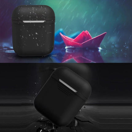 Portable Wireless Bluetooth Earphone Silicone Protective Box Anti-lost Dropproof Storage Bag for Apple AirPods 1/2(Earphone is not Included)(Black)-garmade.com