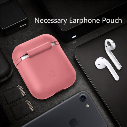 Portable Wireless Bluetooth Earphone Silicone Protective Box Anti-lost Dropproof Storage Bag for Apple AirPods 1/2(Earphone is not Included)(Pink)-garmade.com
