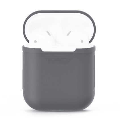 Portable Wireless Bluetooth Earphone Silicone Protective Box Anti-lost Dropproof Storage Bag for Apple AirPods 1/2(Earphone is not Included)(Grey)-garmade.com