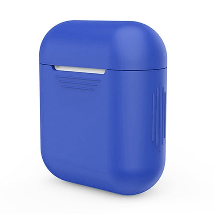 Portable Wireless Bluetooth Earphone Silicone Protective Box Anti-lost Dropproof Storage Bag for Apple AirPods 1/2(Earphone is not Included)(Peacock Blue)-garmade.com