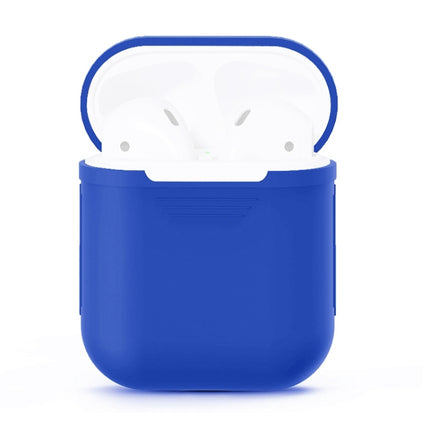 Portable Wireless Bluetooth Earphone Silicone Protective Box Anti-lost Dropproof Storage Bag for Apple AirPods 1/2(Earphone is not Included)(Peacock Blue)-garmade.com